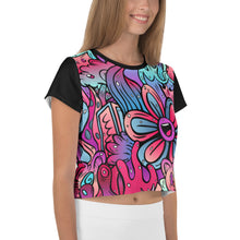 Load image into Gallery viewer, Blooms - All-Over Print Crop Tee
